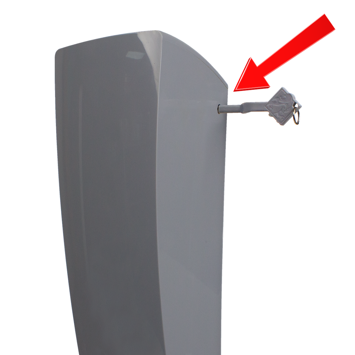 Use supplied key to open D1000 unit.