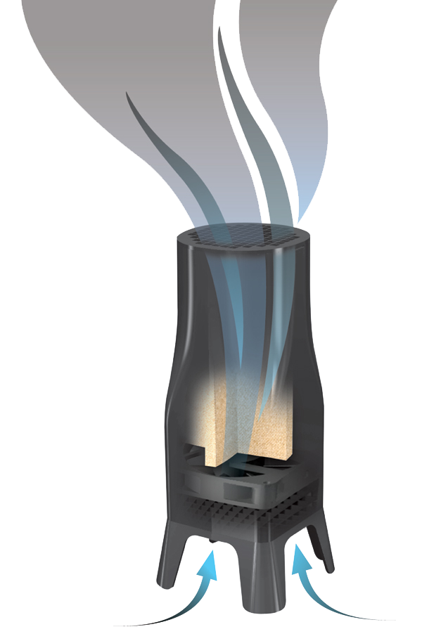 Diagram of ScentScapes dispenser showing air flow