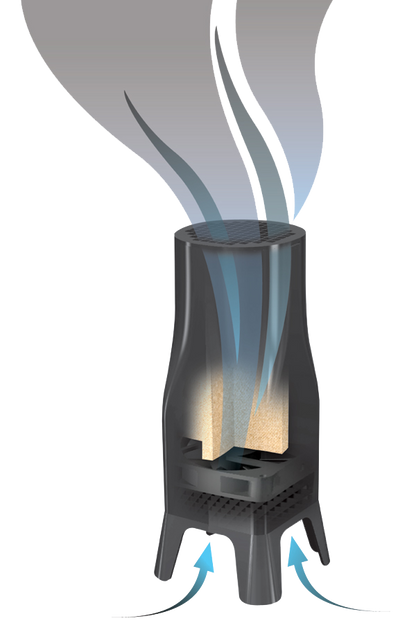 Diagram of ScentScapes dispenser showing air flow